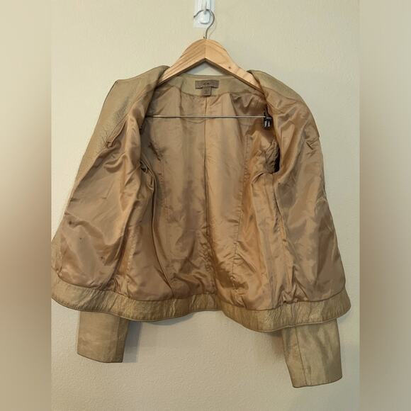 i.e. Gold Metallic 100% leather moto disco jacket - Picture 7 of 8